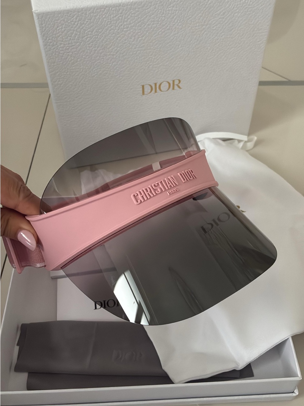Dior Pink Shield Visor with Smoke Lens